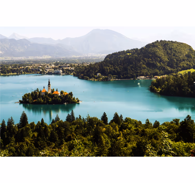 Rolgordijn kantoor slovenische meer esthetische fotografie - TenStickers