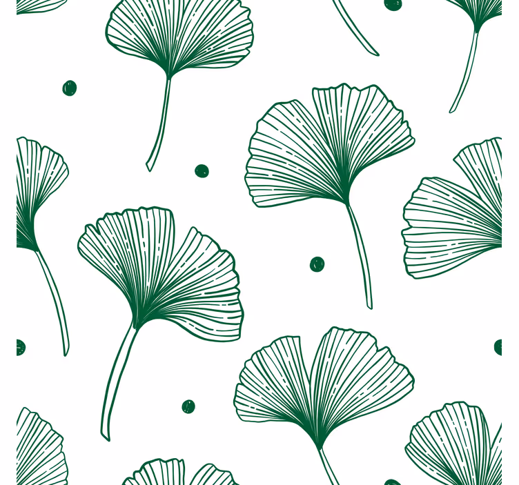 Rolgordijn kantoor grote ginkgo groene bladeren - TenStickers