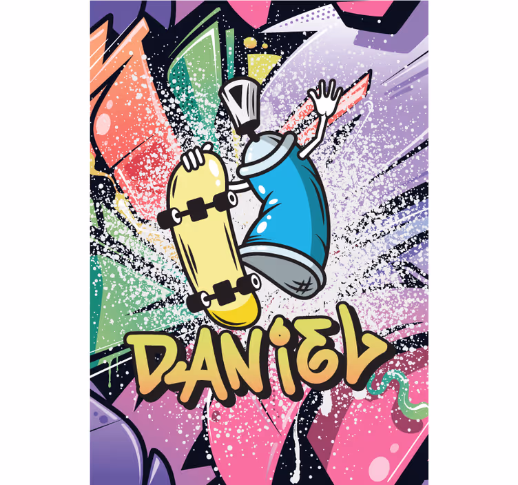 Rolgordijn tienerkamer met op maat gemaakte graffiti - TenStickers