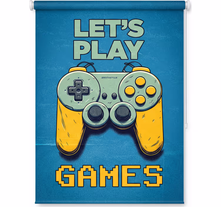 Rolgordijn tienerkamer laten we spelletjes spelen - TenStickers
