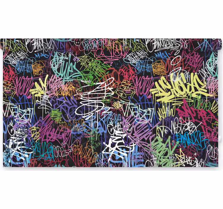 Rolgordijn tienerkamer street art canvas schilderij - TenStickers