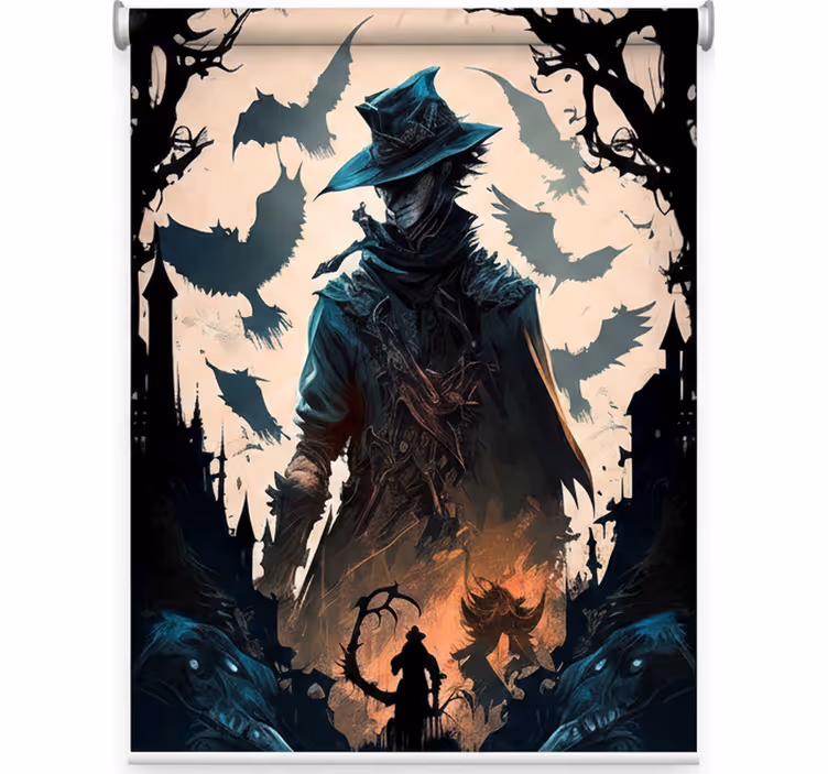 Rolgordijn tienerkamer gotische videogame poster - TenStickers