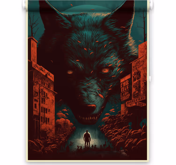 Rolgordijn tienerkamer wolf film poster - TenStickers