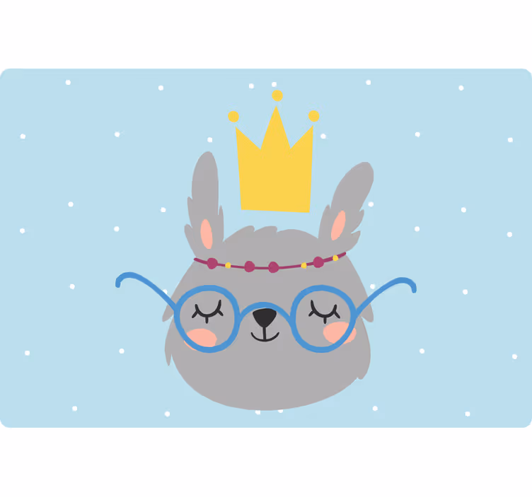 Rolgordijn grappig konijn met een kroon - TenStickers