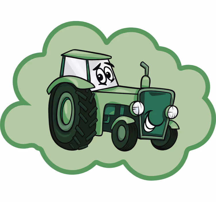 Rolgordijn grappig groene tractor - TenStickers