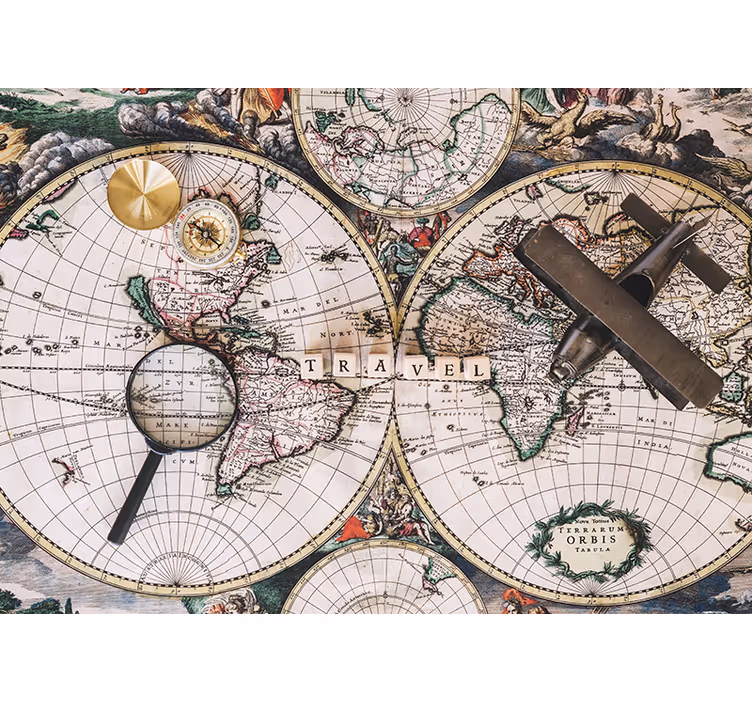 Rolgordijn wereldmap vintage - TenStickers
