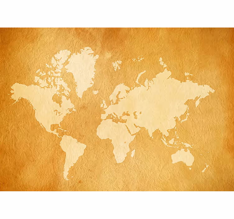 Rolgordijn wereldmap vintage wereldkaart fotobehang - TenStickers