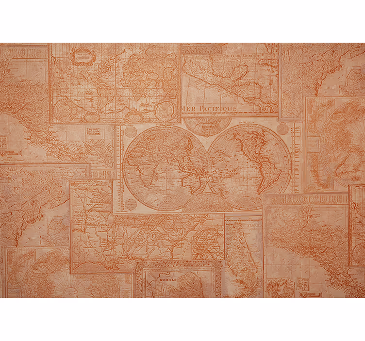 Rolgordijn wereldmap vintage fysieke wereldkaart - TenStickers