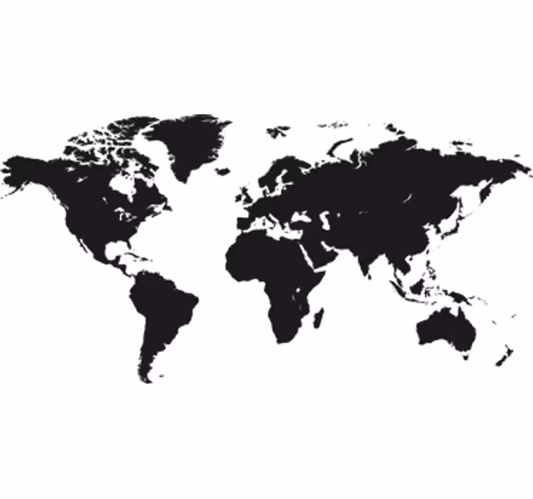 Rolgordijn wereldmap decoratieve wereldkaart - TenStickers