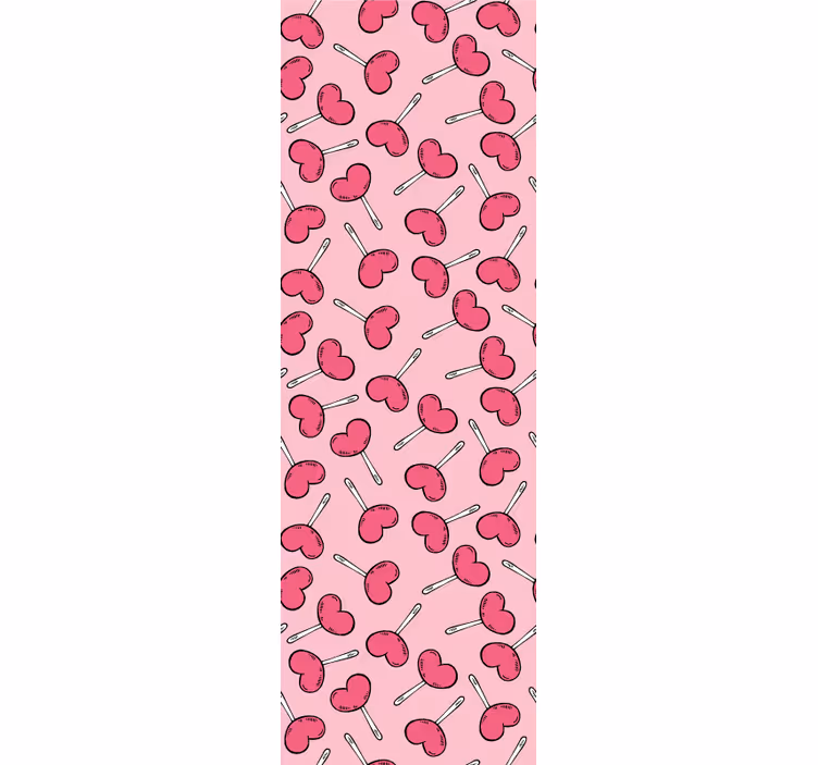 Rolgordijn tienerkamer hartvormige lollies - TenStickers