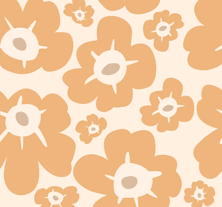 Rolgordijn hoofd slaapkamer beige klaprozen - TenStickers