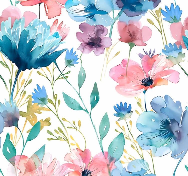 Rolgordijn bloemen wilde bloemen in de zomer - TenStickers