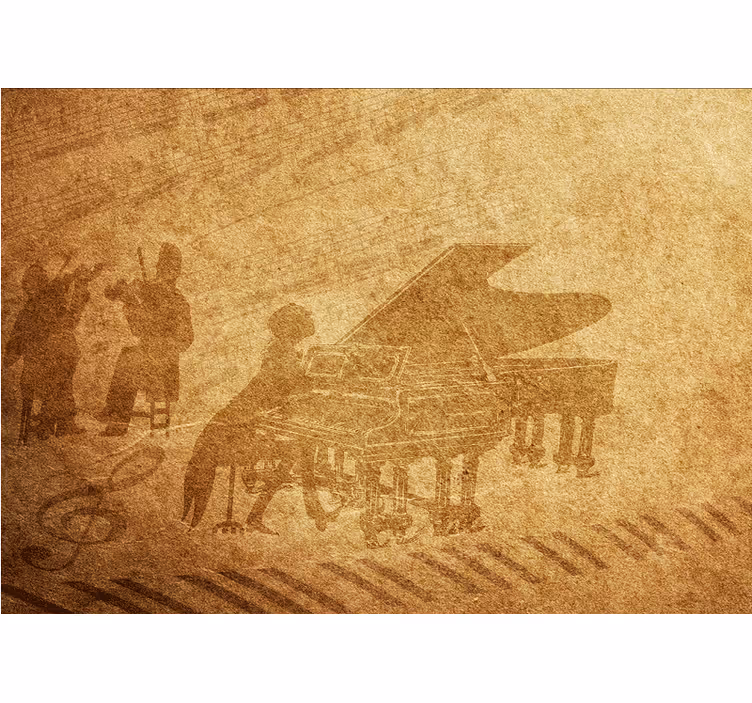 Rolgordijn rustiek vintage piano - TenStickers