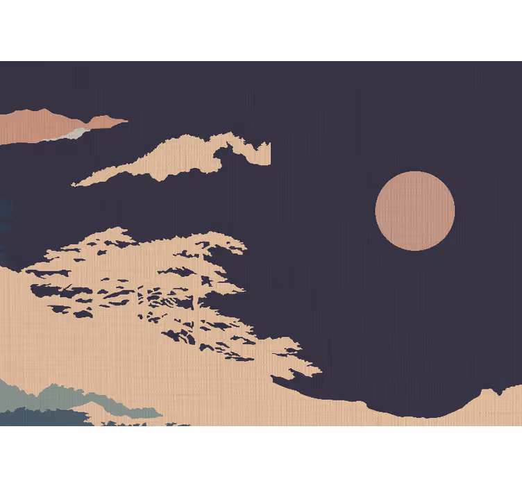 Rolgordijn rustiek japandi stijl donker artistiek bos - TenStickers