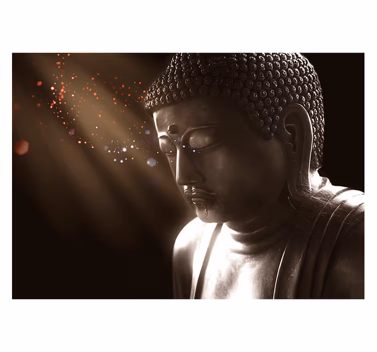 Zen rolgordijn serene boeddha portret - TenStickers