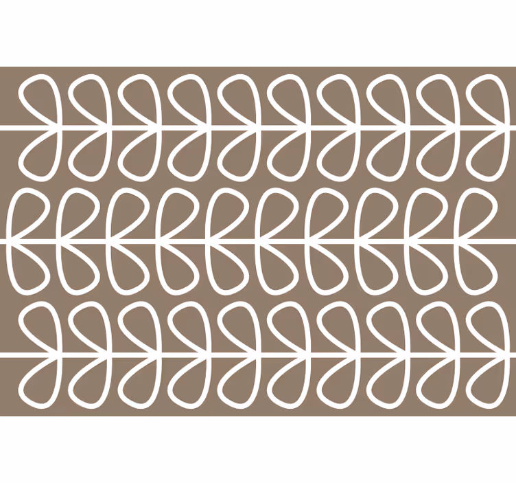 Bruin rolgordijn met beige bladerenpatroon - TenStickers