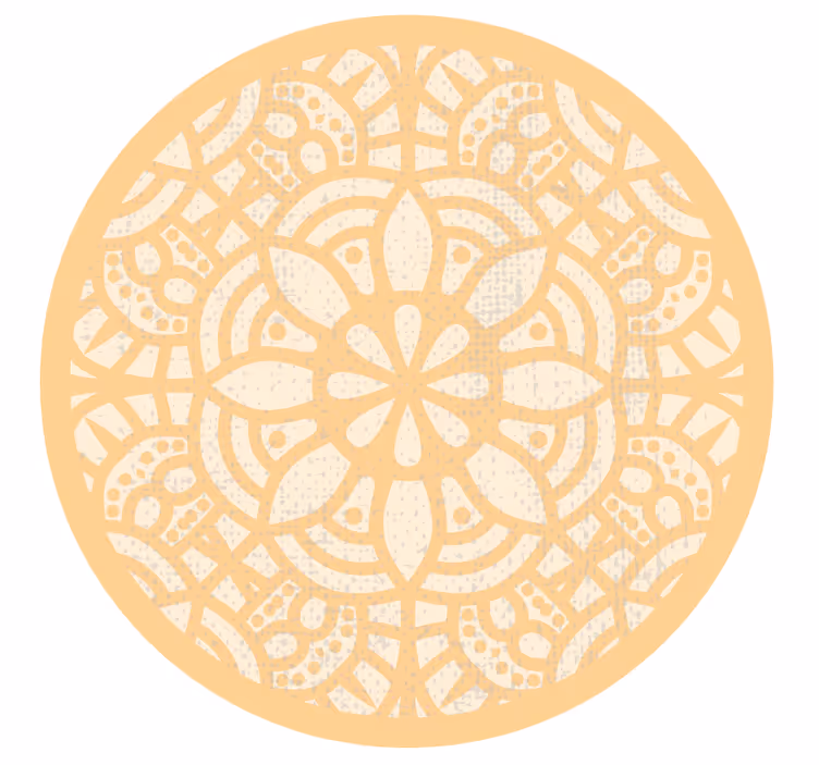 Bruin rolgordijn beige cirkel vinyl vloerkleed - TenStickers