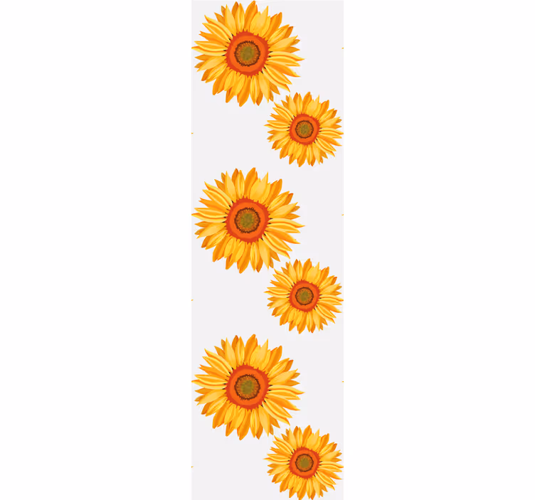 Rolgordijn oranje stijlvolle bloemen - TenStickers