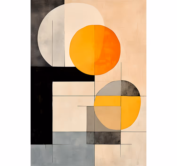 Rolgordijn oranje geometrische vormen - TenStickers