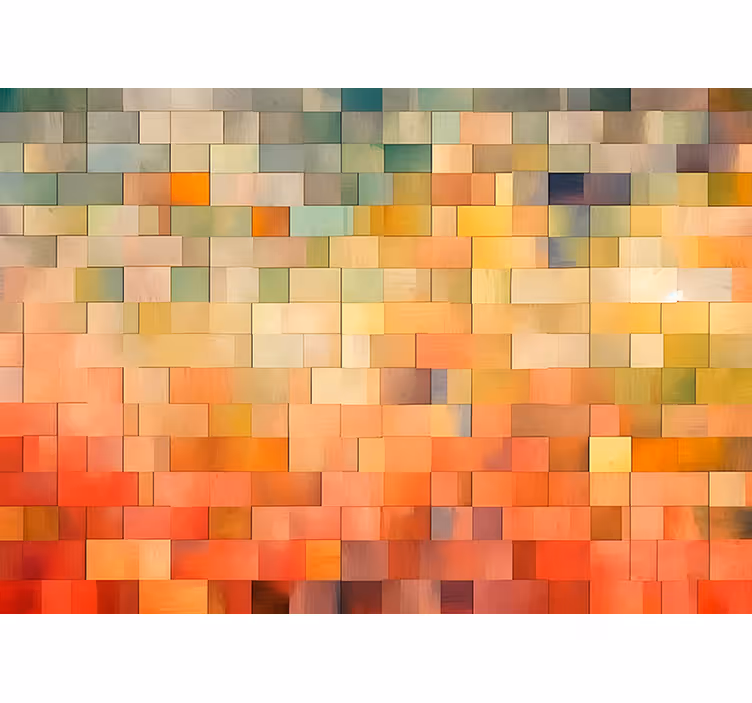 Rolgordijn oranje kleurvlakken - TenStickers