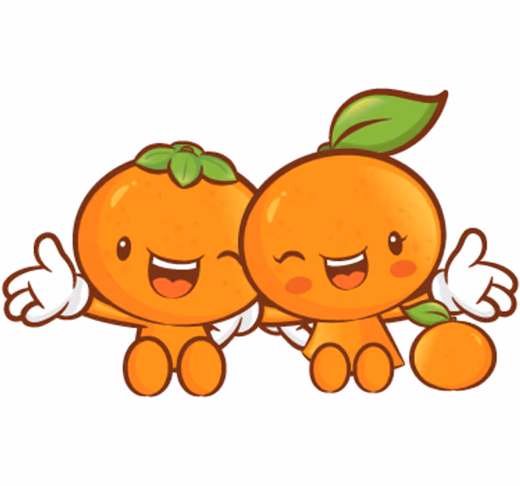 Rolgordijn oranje decoratieve mandarijn duo - TenStickers