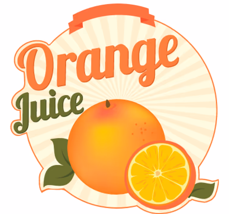 Rolgordijn oranje muurstickers sinaasappelsap - TenStickers