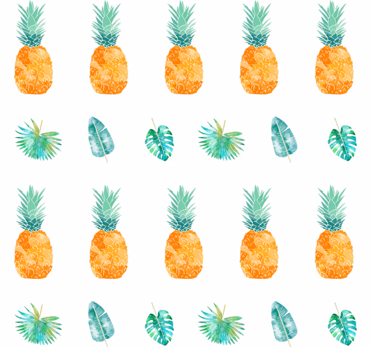 Rolgordijn oranje ananas patroon - TenStickers