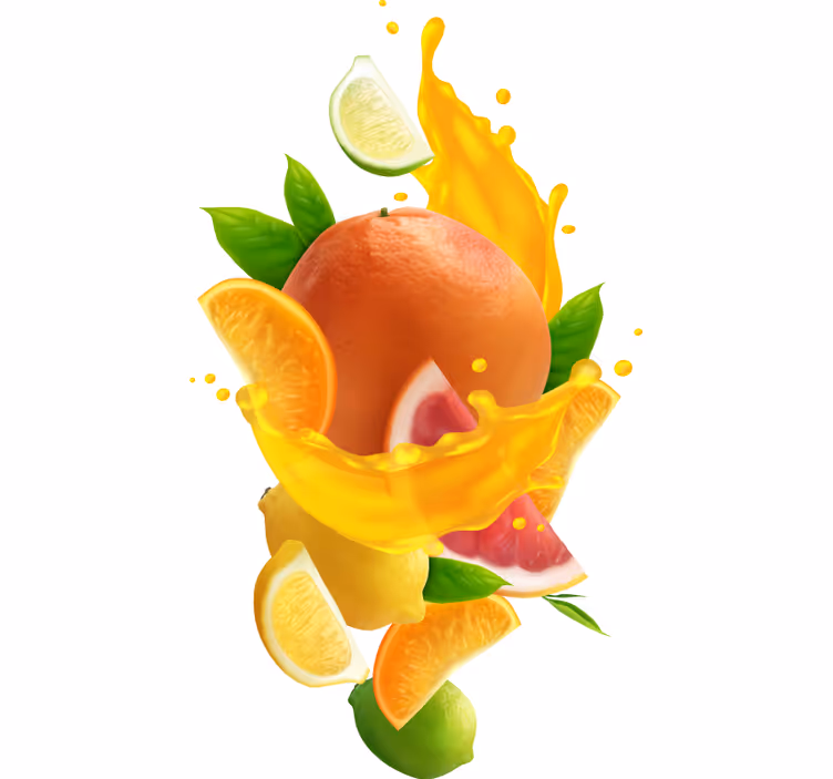 Rolgordijn oranje fruitsplash - TenStickers
