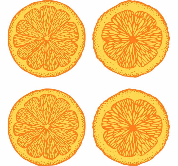 Rolgordijn oranje handgetekende patronen stickers - TenStickers