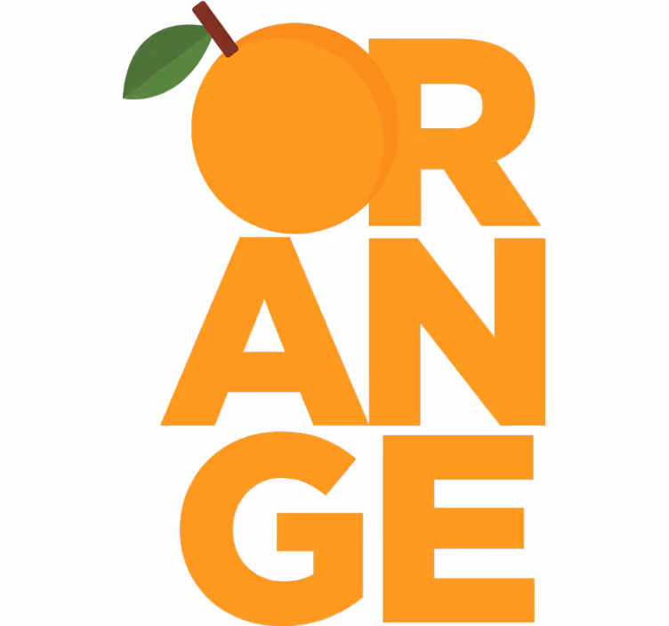 Rolgordijn oranje met sticker oranje tekst - TenStickers