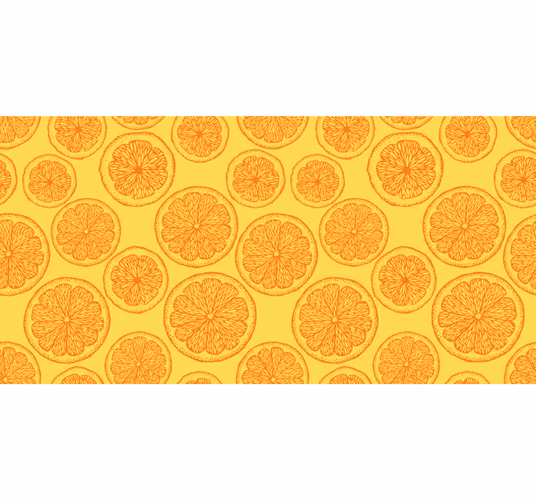 Rolgordijn oranje handgetekend patroon meubels - TenStickers