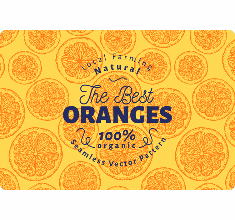 Rolgordijn oranje handgetekend patroon laptop - TenStickers