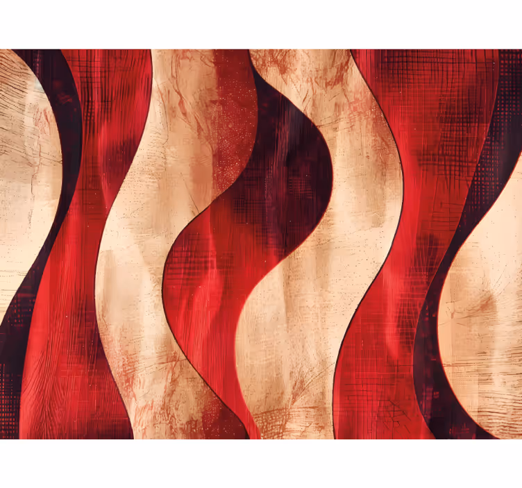 Rolgordijn rood modern golvenpatroon - TenStickers