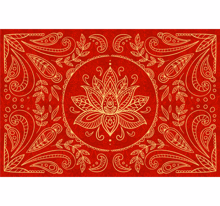 Rolgordijn rood met vintage mandala design - TenStickers