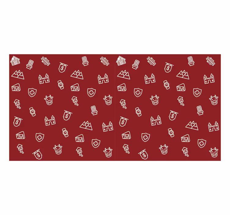 Rolgordijn rood met zwitserse iconen - TenStickers