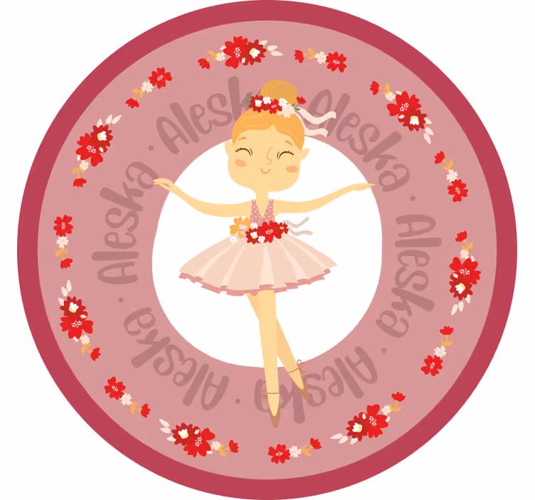 Rolgordijn rood grappige ballerina prinses - TenStickers