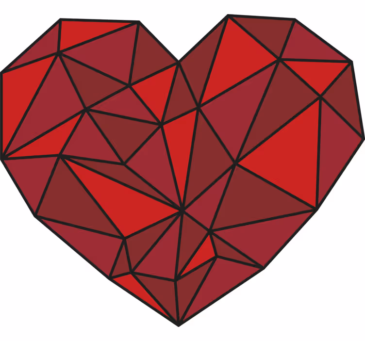 Rolgordijn rood geometrisch hart - TenStickers
