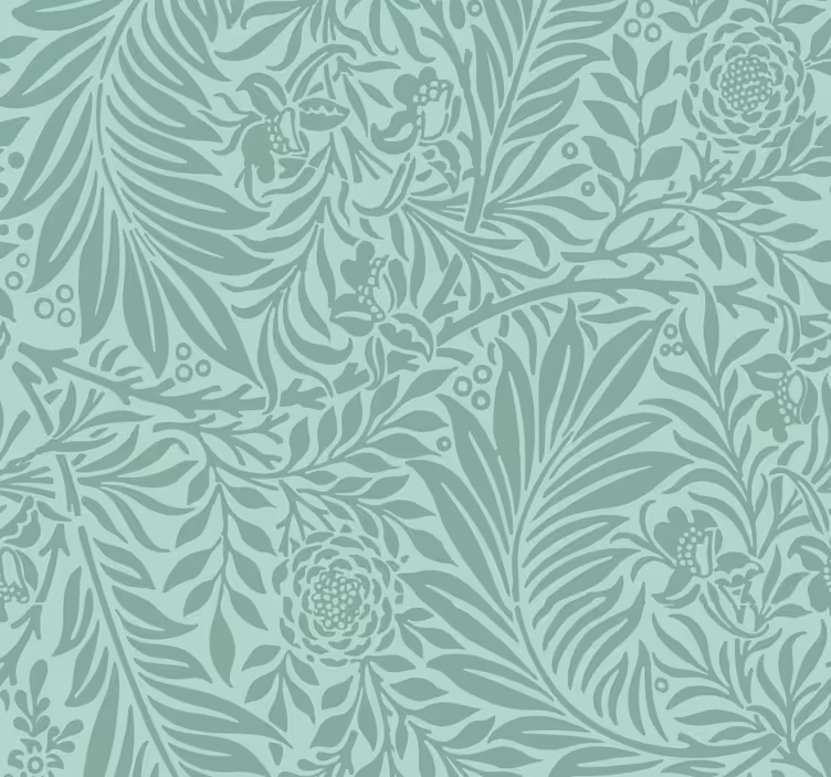 Rolgordijn buitenshuis mintgroen vintage patroon - TenStickers