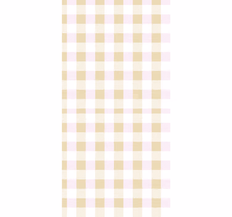 Rolgordijn tienerkamer roze en gouden tartan - TenStickers