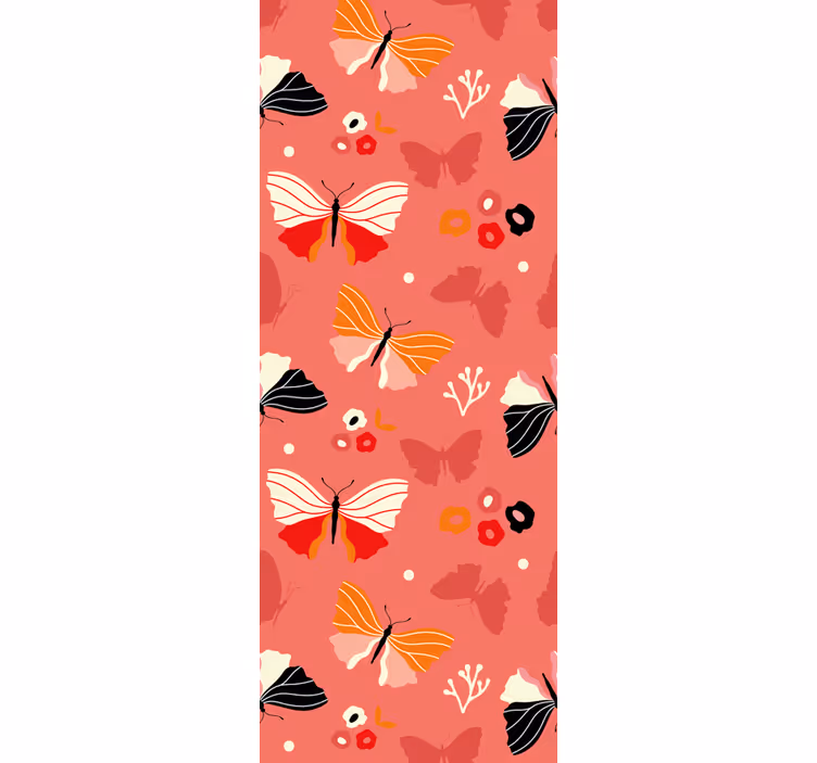 Rolgordijn tienerkamer mooi roze vlinderpatroon - TenStickers