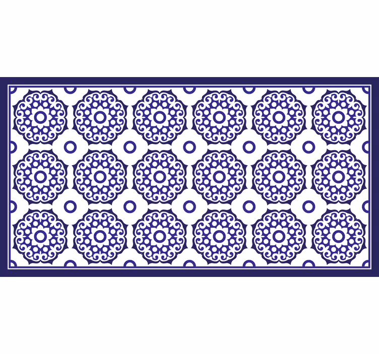 Raambekleding badkamer lichtblauw klassiek bloemenpatroon - TenStickers