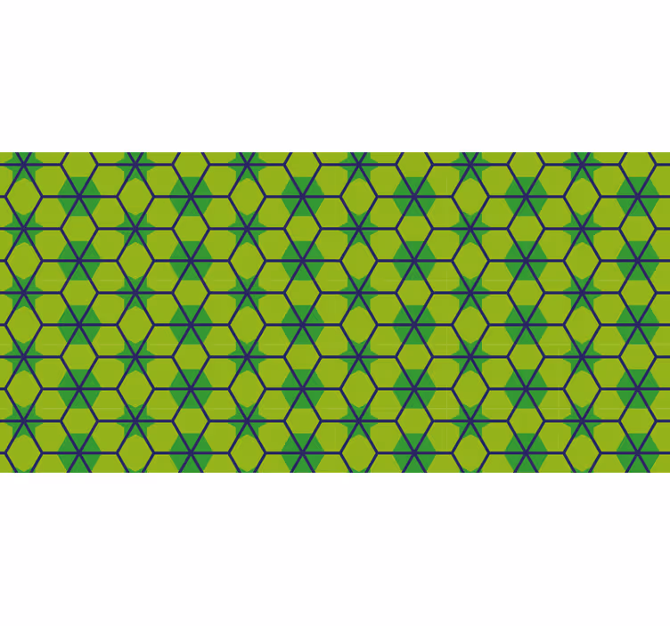 Raambekleding badkamer blauw en groen tropisch tegelpatroon - TenStickers