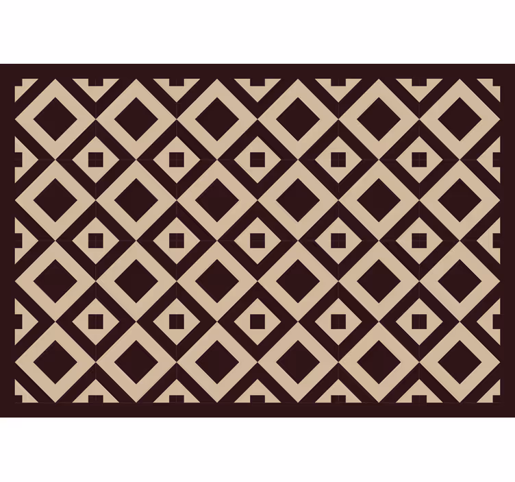 Raambekleding badkamer vintage beige vierkant patroon - TenStickers