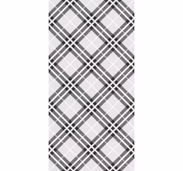 Klassiek rolgordijn schots tartan zwart en wit - TenStickers