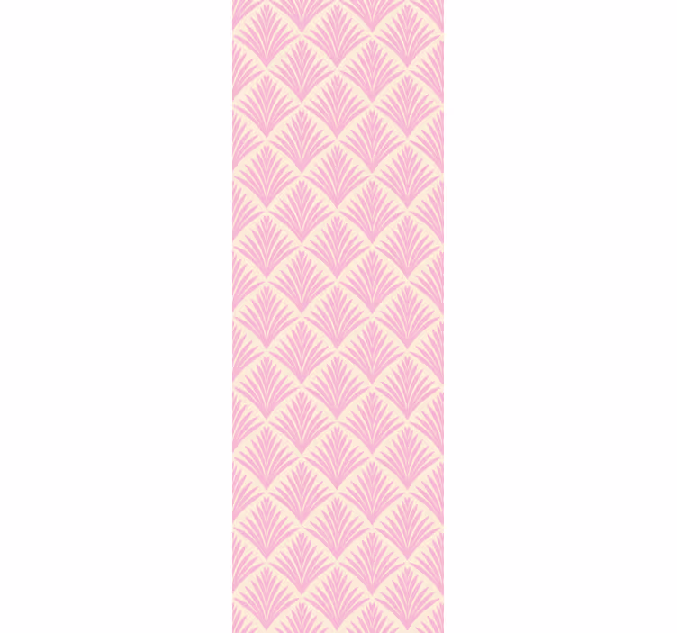 Klassiek rolgordijn retro patroon pastelroze palm - TenStickers