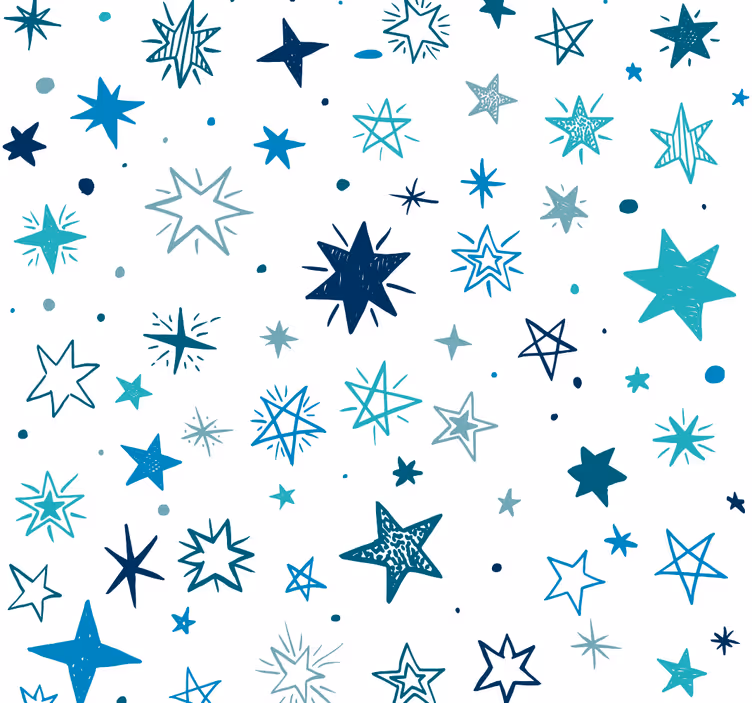 Babykamer rolgordijn geometrisch sterrenpatroon - TenStickers