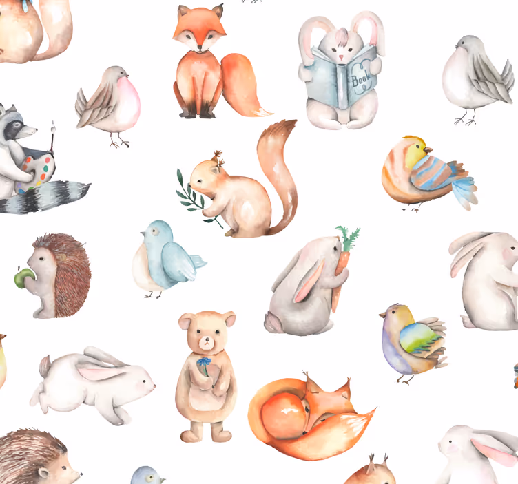 Babykamer rolgordijn schattig bos voor kinderen - TenStickers