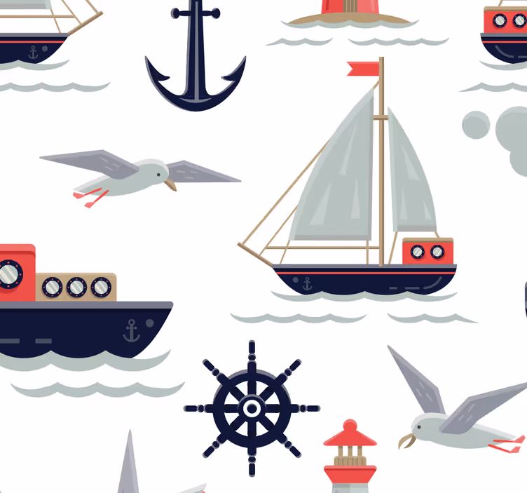 Babykamer rolgordijn met marine motieven voor kinderen - TenStickers