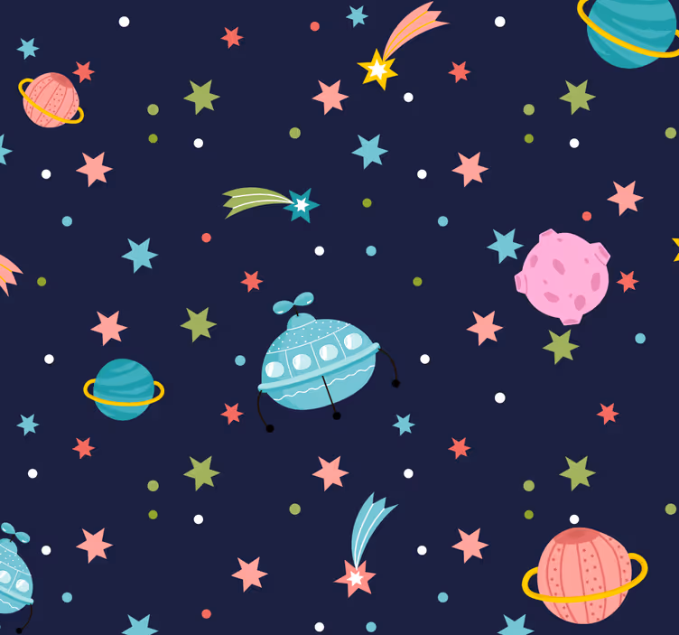 Babykamer rolgordijn hemelse ruimte - TenStickers