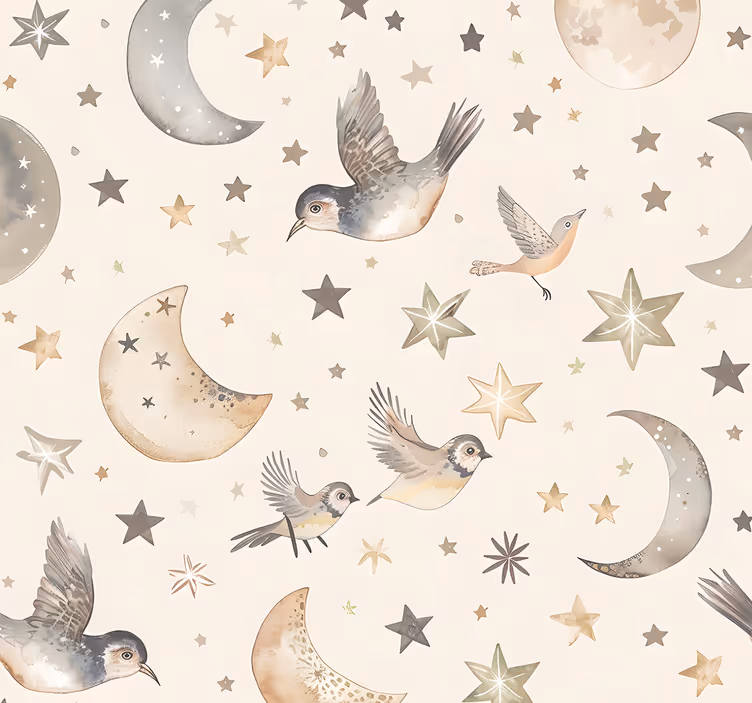 Babykamer rolgordijn beige nachthemel - TenStickers